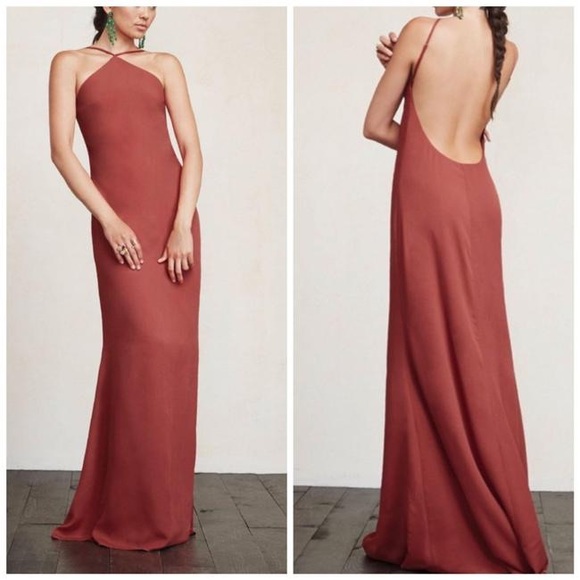 Reformation Dresses Nwt Reformation Fluer Diamond Halter Neck